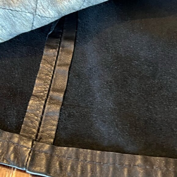 Black Vintage Double Breasted Leather Trench Coat Size Small - Picture 5 of 10